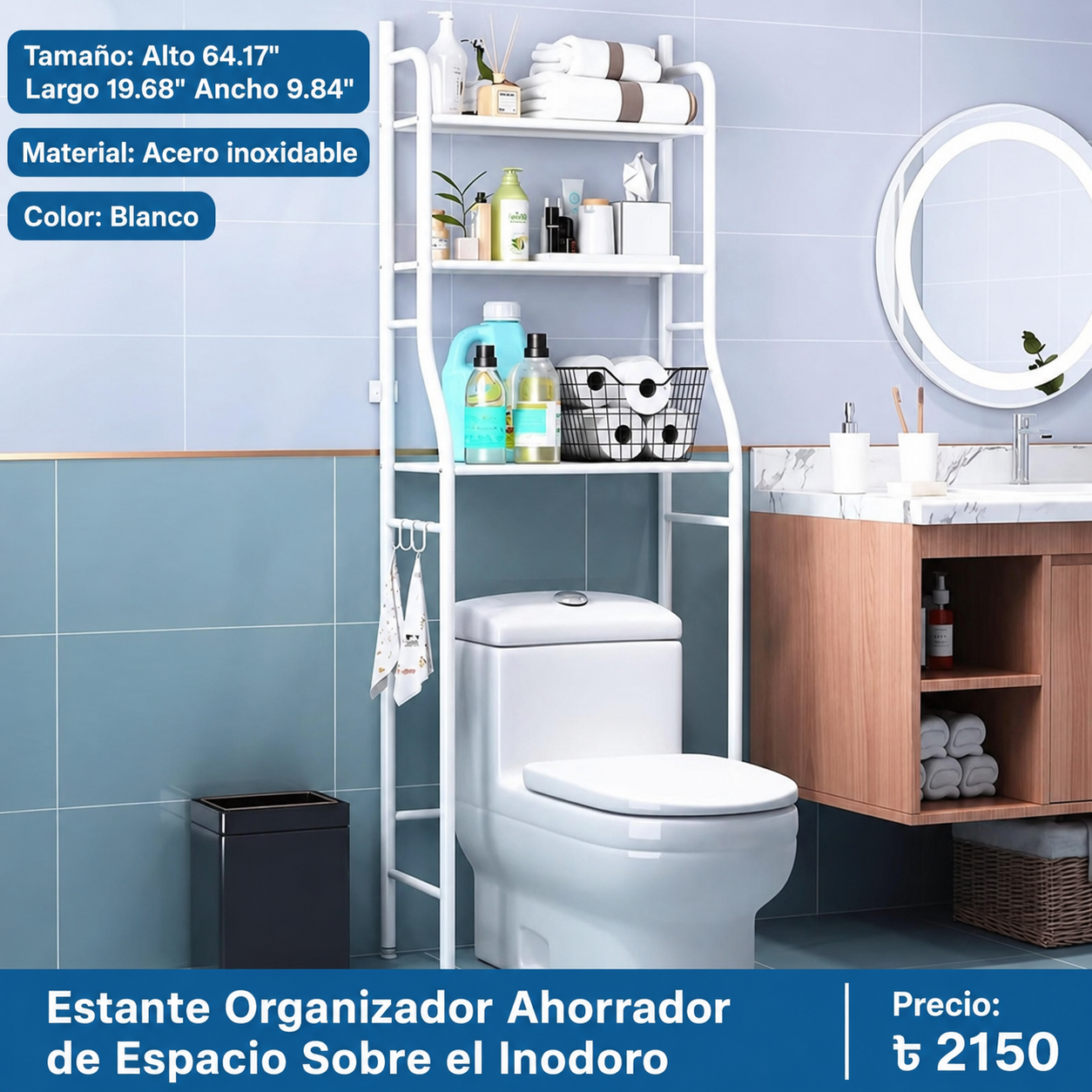 Estante de almacenamiento para baño