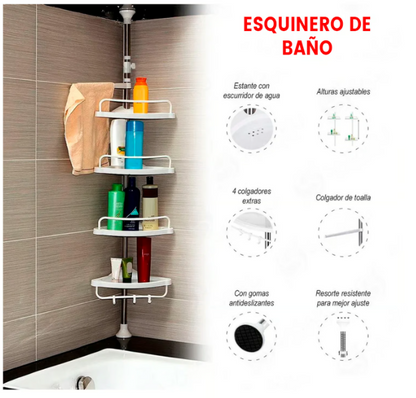 Esquinero organizador de baño Premium™